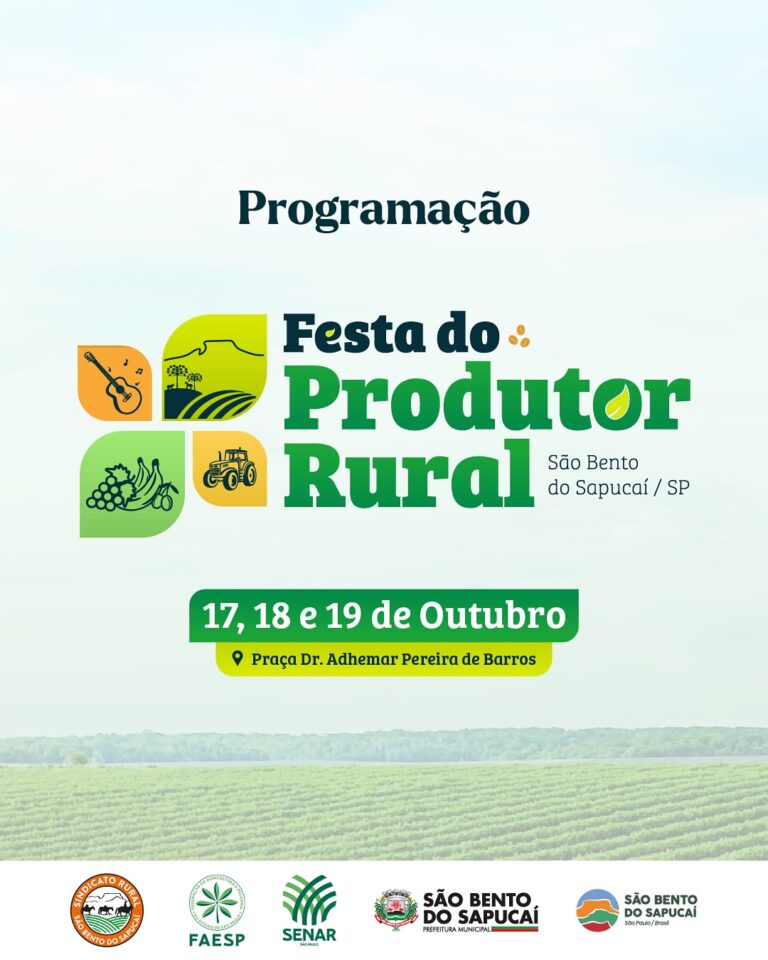 Festa do Produtor Rural acontece nos dias 17, 18 e 19 de outubro